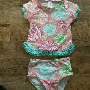Girls Ruffle Butts Tankini Swimsuit 18-24 Floral